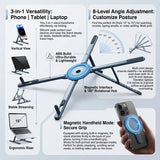 Foldale Magnetic Phone Holder Multi Form Adjustable Desktop Tablet Stand for iPhone 17~12 Tripod Handheld Mount Laptop Bracket