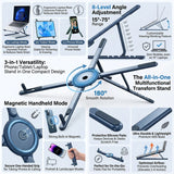 Foldale Magnetic Phone Holder Multi Form Adjustable Desktop Tablet Stand for iPhone 17~12 Tripod Handheld Mount Laptop Bracket
