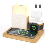 7-in-1 MagSafe Alarm Clock Charger-Wireless Station for iPhone 12-16/Samsung/Xiaomi/Huawei/Apple Watch/AirPods with Night Light