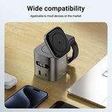 ACEFAST 6 in 1 Multifunction 15W Magnetic Wireless Charging Station For iPhone 16 15 GaN PD65W Charging Cube USB C Fast Charging